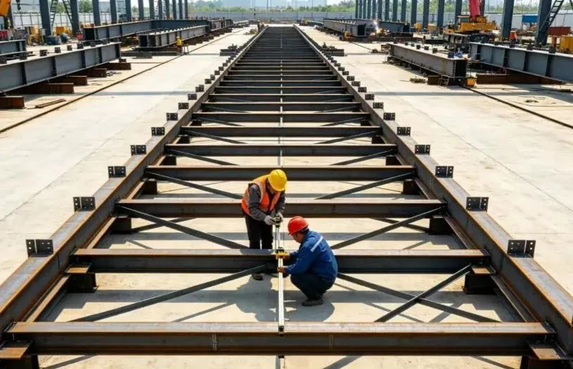 Собрание на челична конструкција на самото место + Работен тек на изградба на интегрално дигање + Клучни размислувања